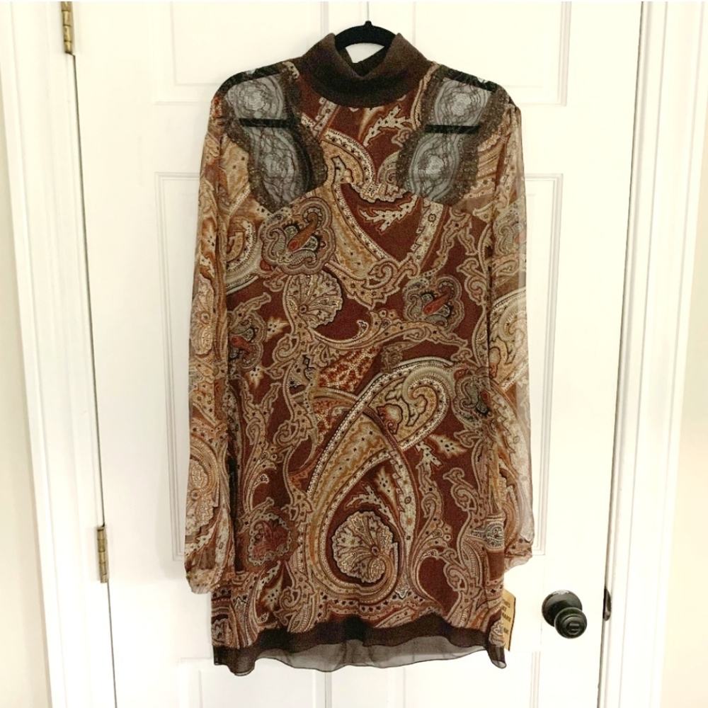 NWT Petrezia Pepe Vintage Silk Camicia Blouse